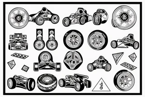 Dice with formula one car tattoo idea