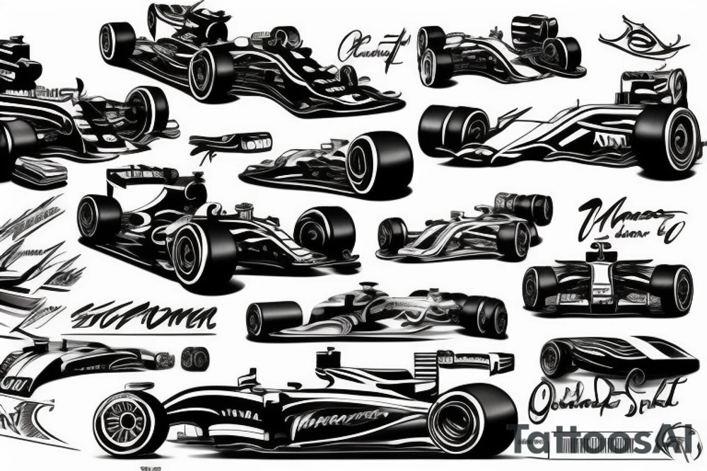 Formula one car tattoo idea