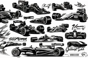 Formula one car tattoo idea