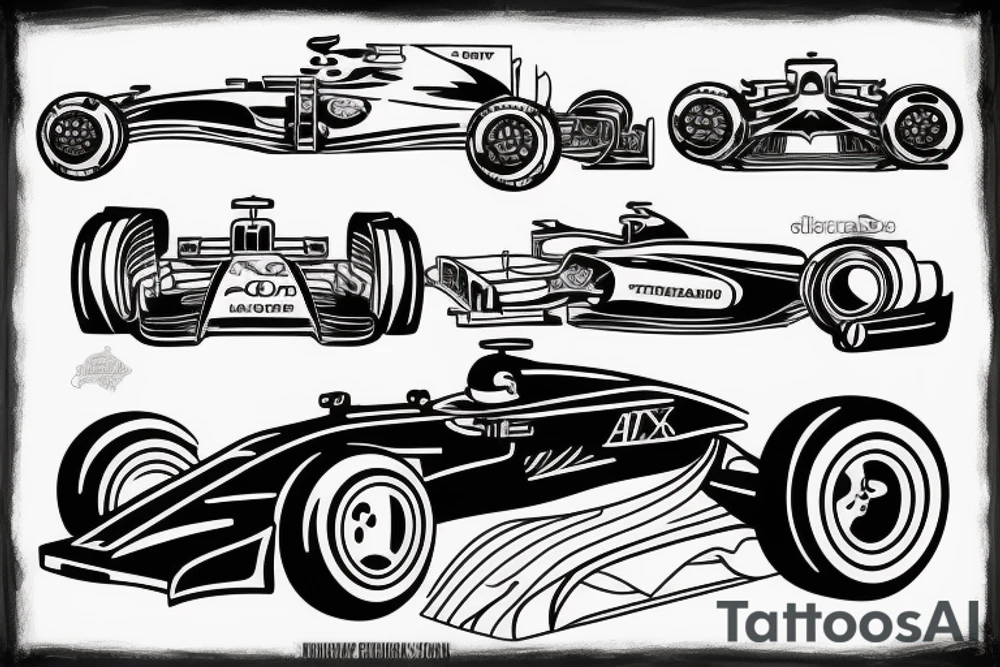 Formula one car tattoo idea