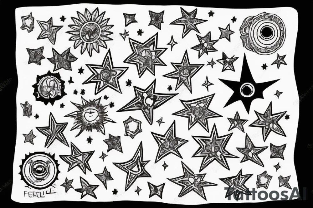estrella fugaz 
para la oreja tattoo idea