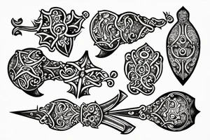 a medieval flail tattoo idea