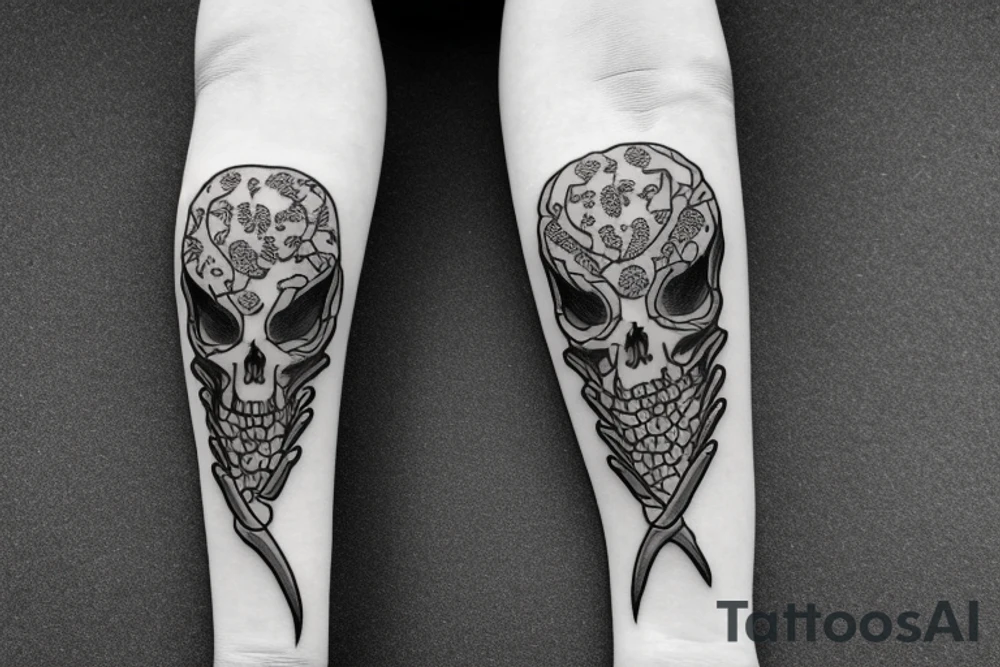 a reaper's scythe tattoo idea
