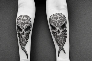 a reaper's scythe tattoo idea