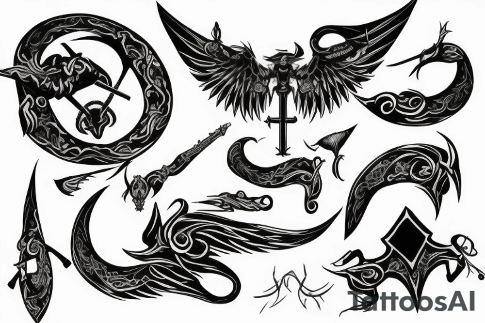 a reaper's scythe tattoo idea