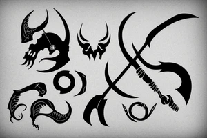 a reaper's scythe tattoo idea