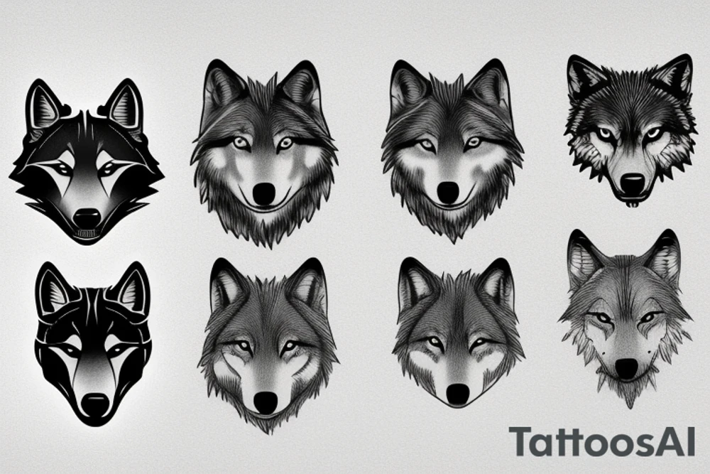 Wolf family of 5 tattoo idea