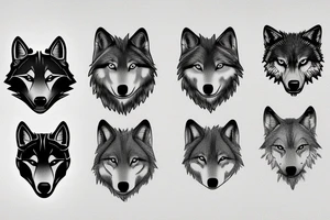 Wolf family of 5 tattoo idea