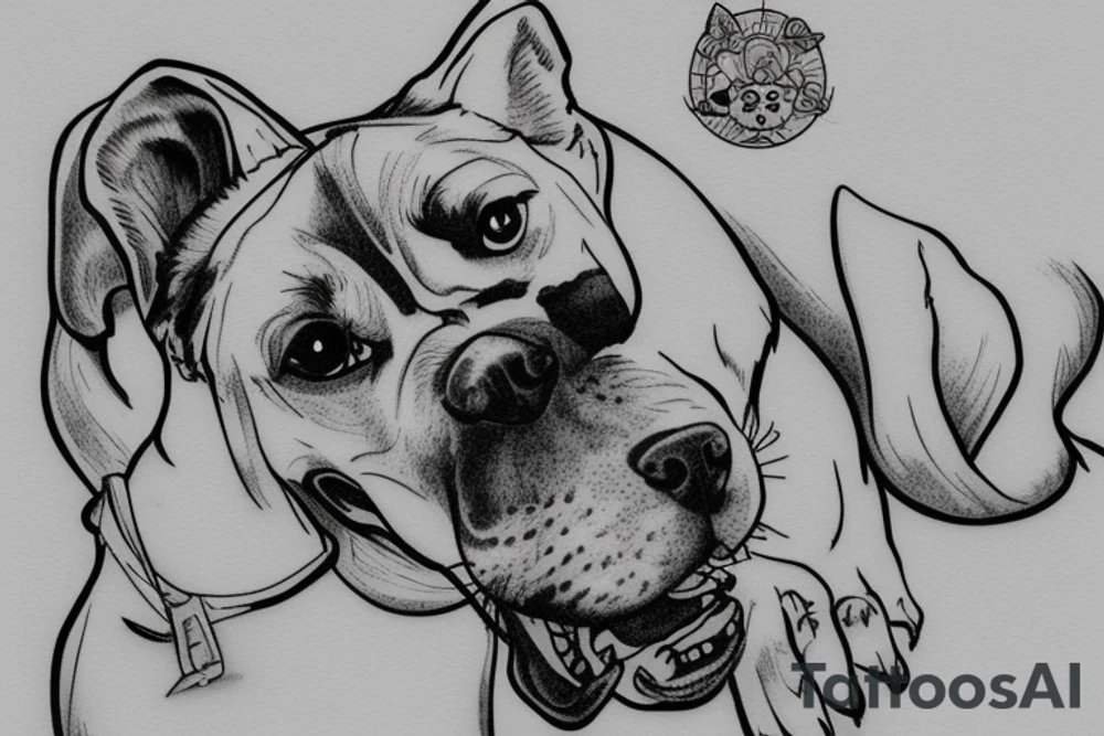 Dog using a hang board. tattoo idea