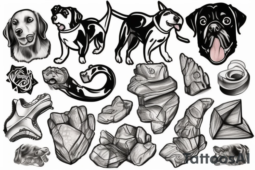 Dog rock climbing tattoo idea