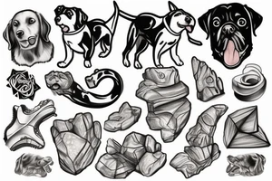 Dog rock climbing tattoo idea
