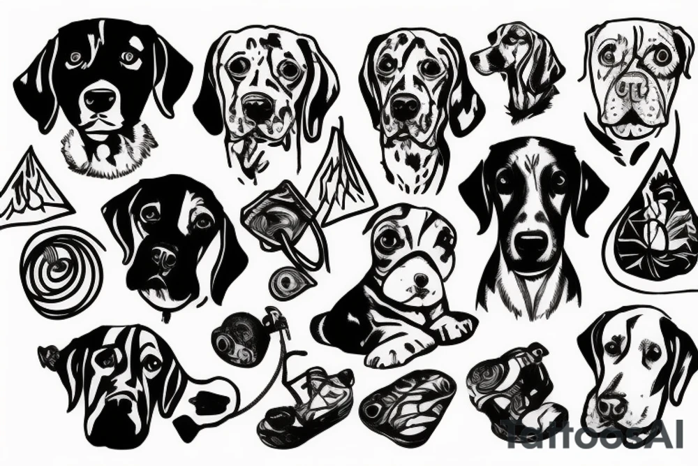 Dog rock climbing tattoo idea