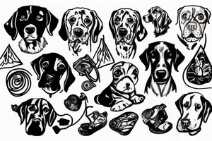 Dog rock climbing tattoo idea