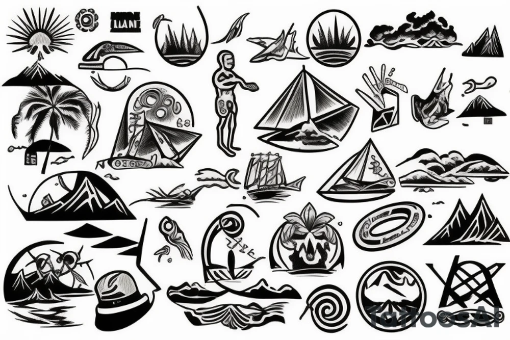 A man on an island tattoo idea