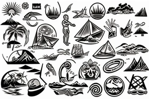 A man on an island tattoo idea
