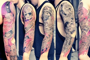 Full sleeve. Perseverance. Rebellion. Divergence. tattoo idea