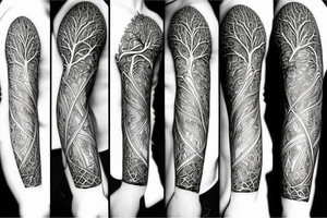 Tree of life with architectural components tattoo idea