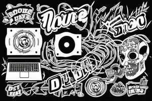 A dj playing on a big stage tattoo idea