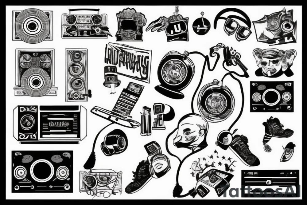 A dj playing on a big stage tattoo idea