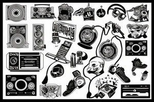 A dj playing on a big stage tattoo idea