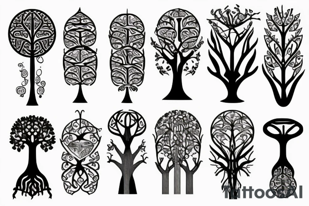 Tree of life with architectural components tattoo idea