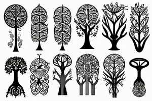 Tree of life with architectural components tattoo idea