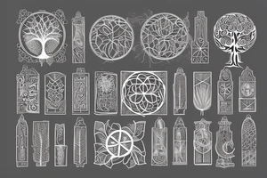 Tree of life with architectural components tattoo idea