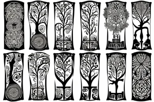 Tree of life with architectural components tattoo idea
