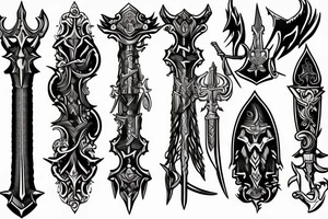 sword knife blade dagger fantasy tattoo idea