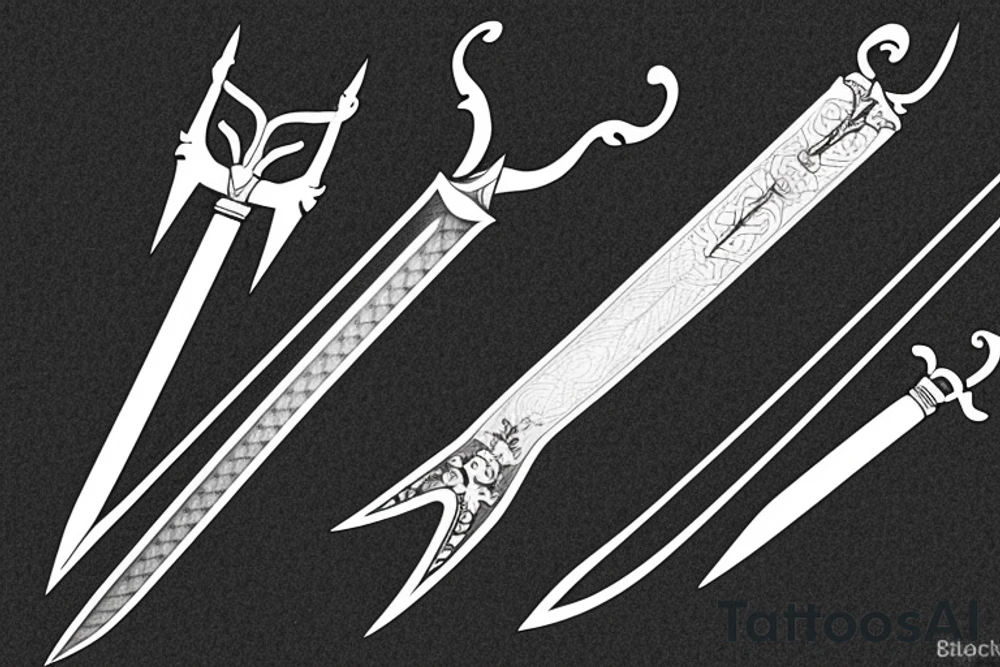 sword knife blade dagger fantasy tattoo idea