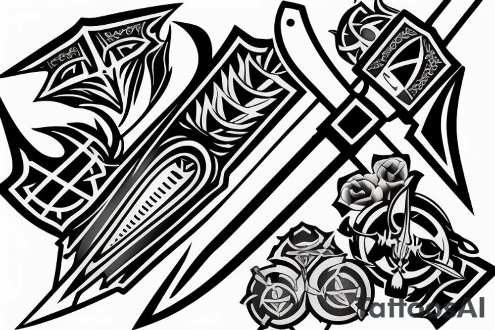 sword knife blade dagger tattoo idea