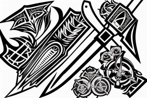 sword knife blade dagger tattoo idea