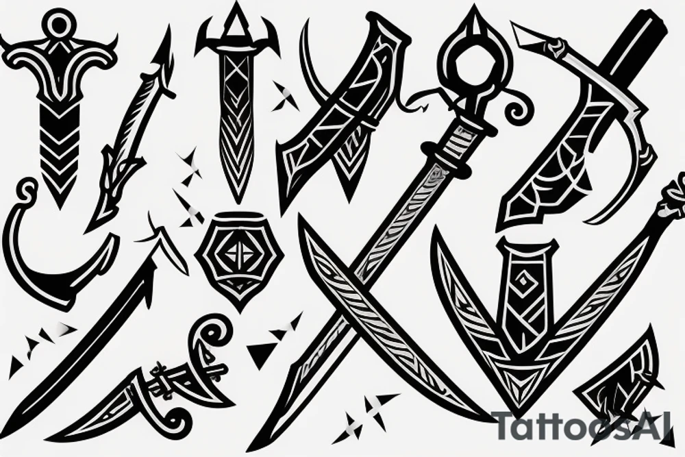 sword knife blade dagger tattoo idea