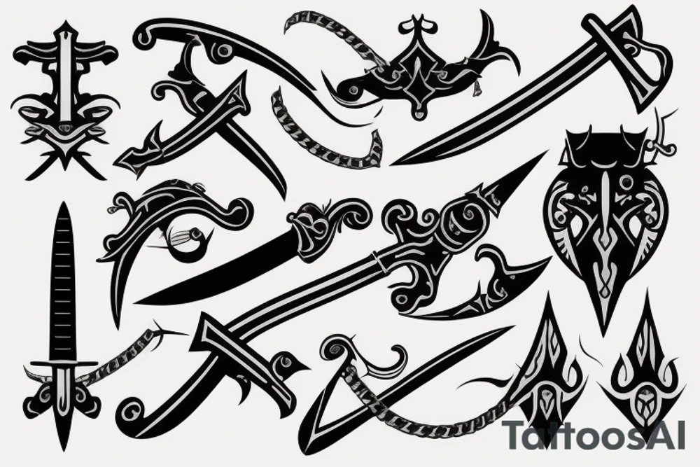 sword knife blade dagger tattoo idea