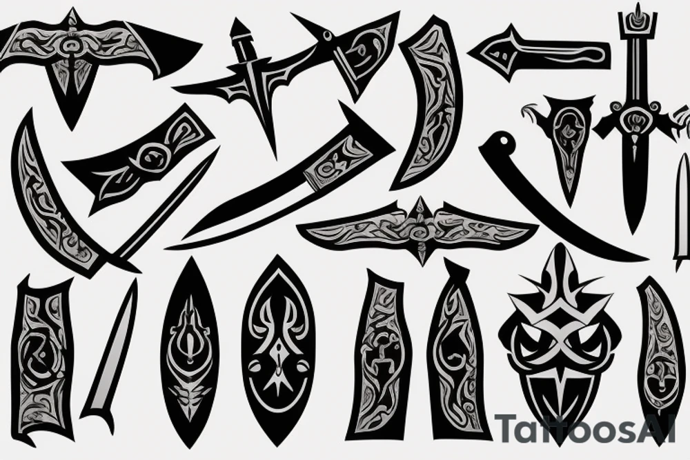 sword knife blade dagger tattoo idea