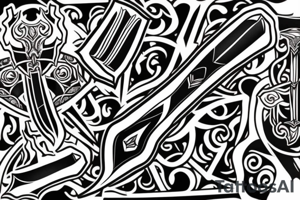 blade dagger tattoo idea