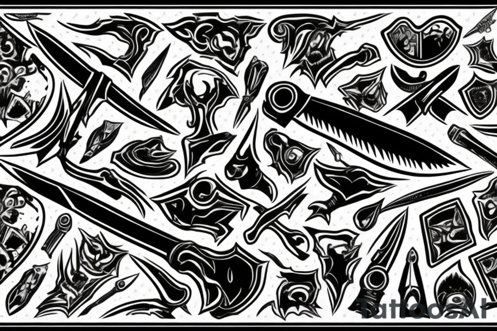 blade dagger tattoo idea
