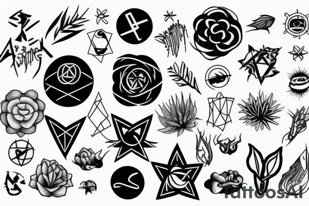 The atom symbol combined with plants tattoo idea