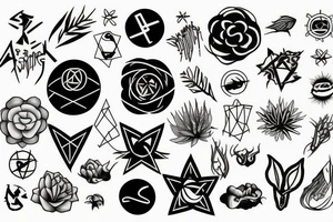 The atom symbol combined with plants tattoo idea