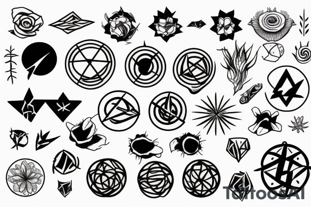 The atom symbol combined with plants tattoo idea