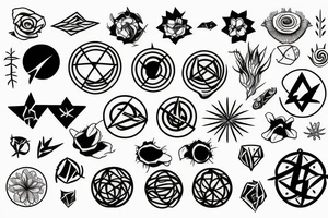 The atom symbol combined with plants tattoo idea