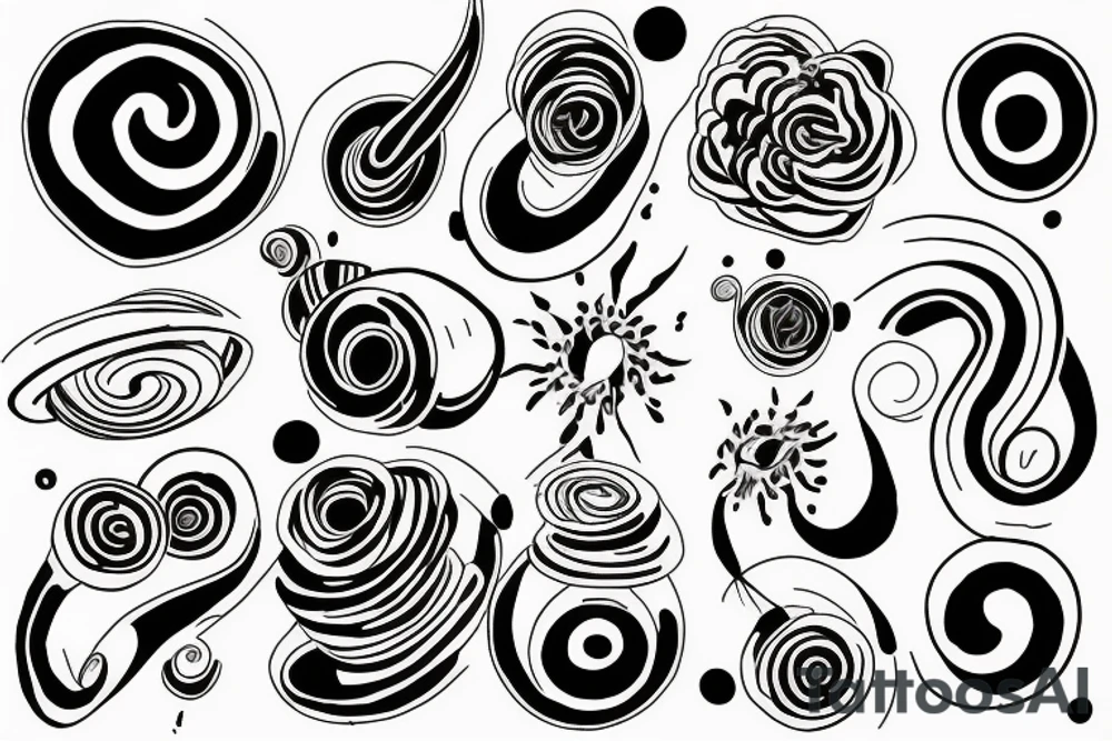 Atomic whirl tattoo idea