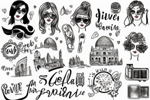 five girlfriends live in italy a better life.  Travel, freedom, sun, happiness and most importantly friendship tattoo idea