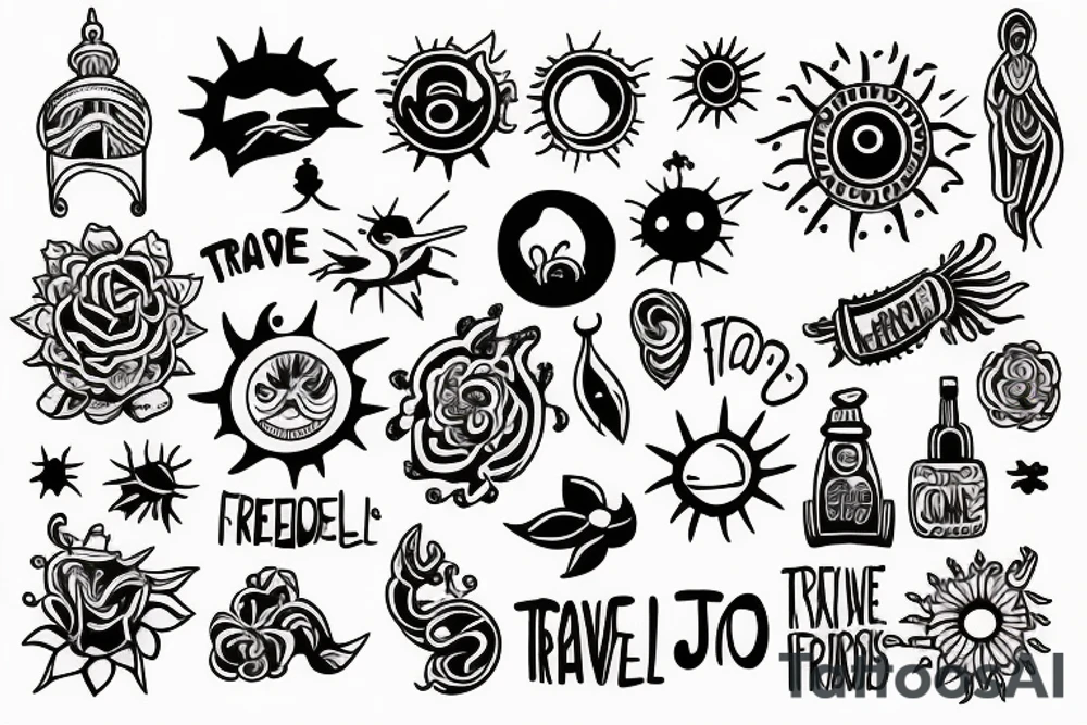 Travel, freedom, sun, happiness and most importantly friendship tattoo idea