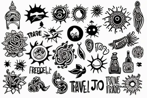 Travel, freedom, sun, happiness and most importantly friendship tattoo idea