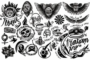 Travel, freedom, sun, happiness and most importantly friendship tattoo idea