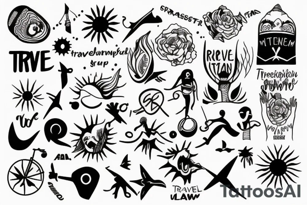 Travel, freedom, sun, happiness and most importantly friendship tattoo idea