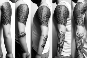 Little boy looking at earth skyline wonder tattoo idea