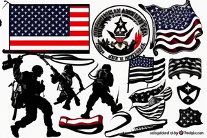 U.S. Army veteran flag soldier tattoo idea