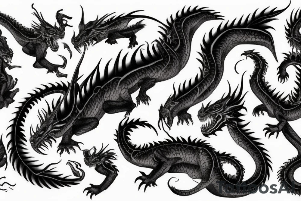 Realistic majestic black and purple dragon tattoo idea Realistic majestic black and purple dragon tattoo idea